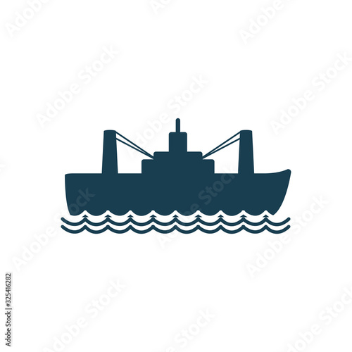 Isolated oil ship silhouette style icon vector design