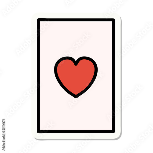 tattoo style sticker of the ace of hearts