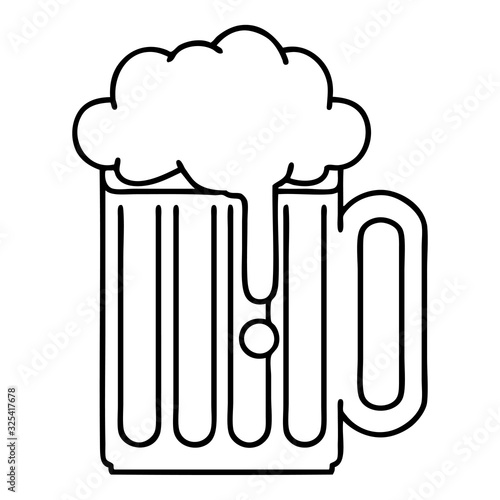 black line tattoo of a beer tankard