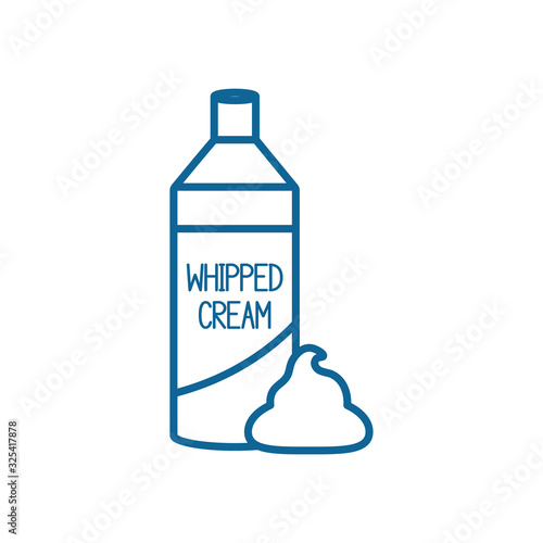 Isolated whipped cream bottle line style icon vector design