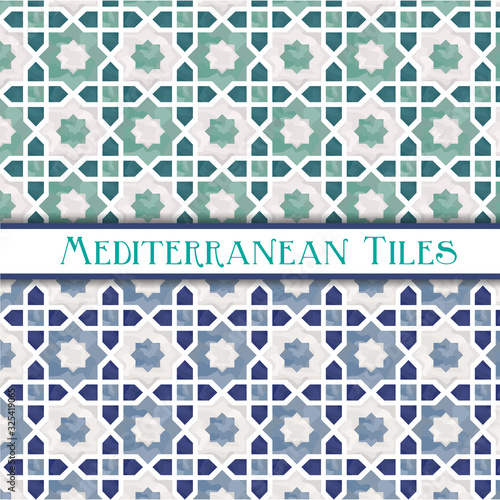 Delicate colors geometric mediterranean patterns