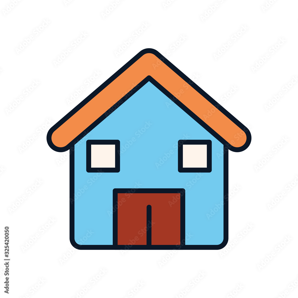 Isolated farm building line fill style icon vector design