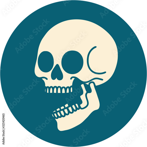 tattoo style icon of a skull