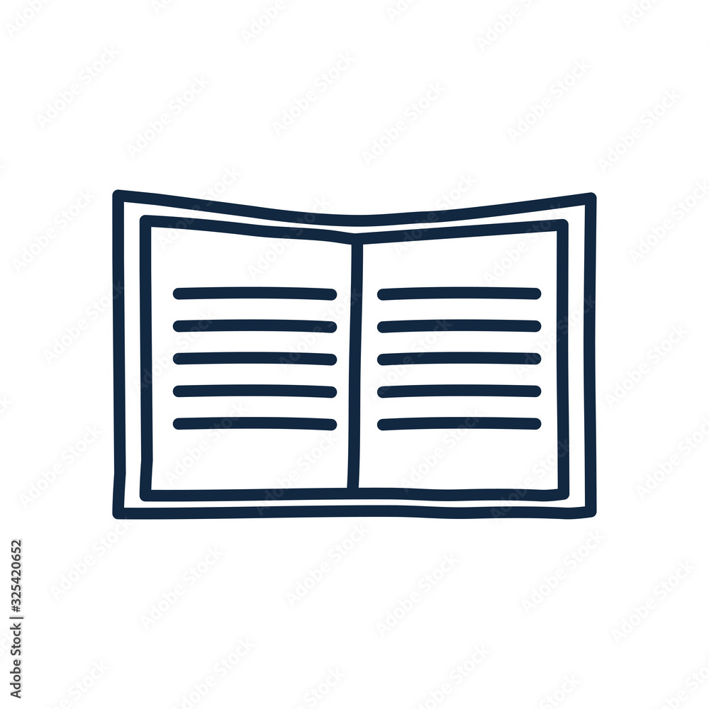 Isolated open book doodle line style icon vector design Isolated open book doodle line style icon vector design
