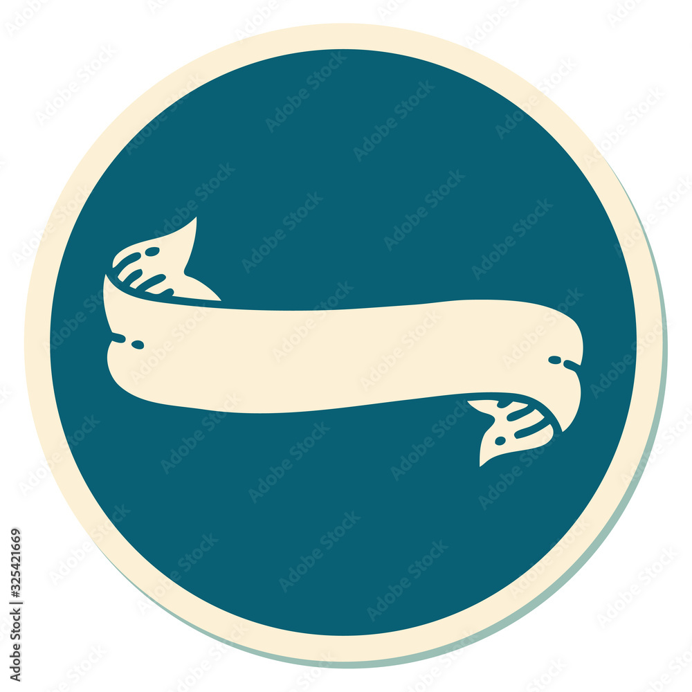 tattoo style sticker of a banner tattoo style sticker of a banner
