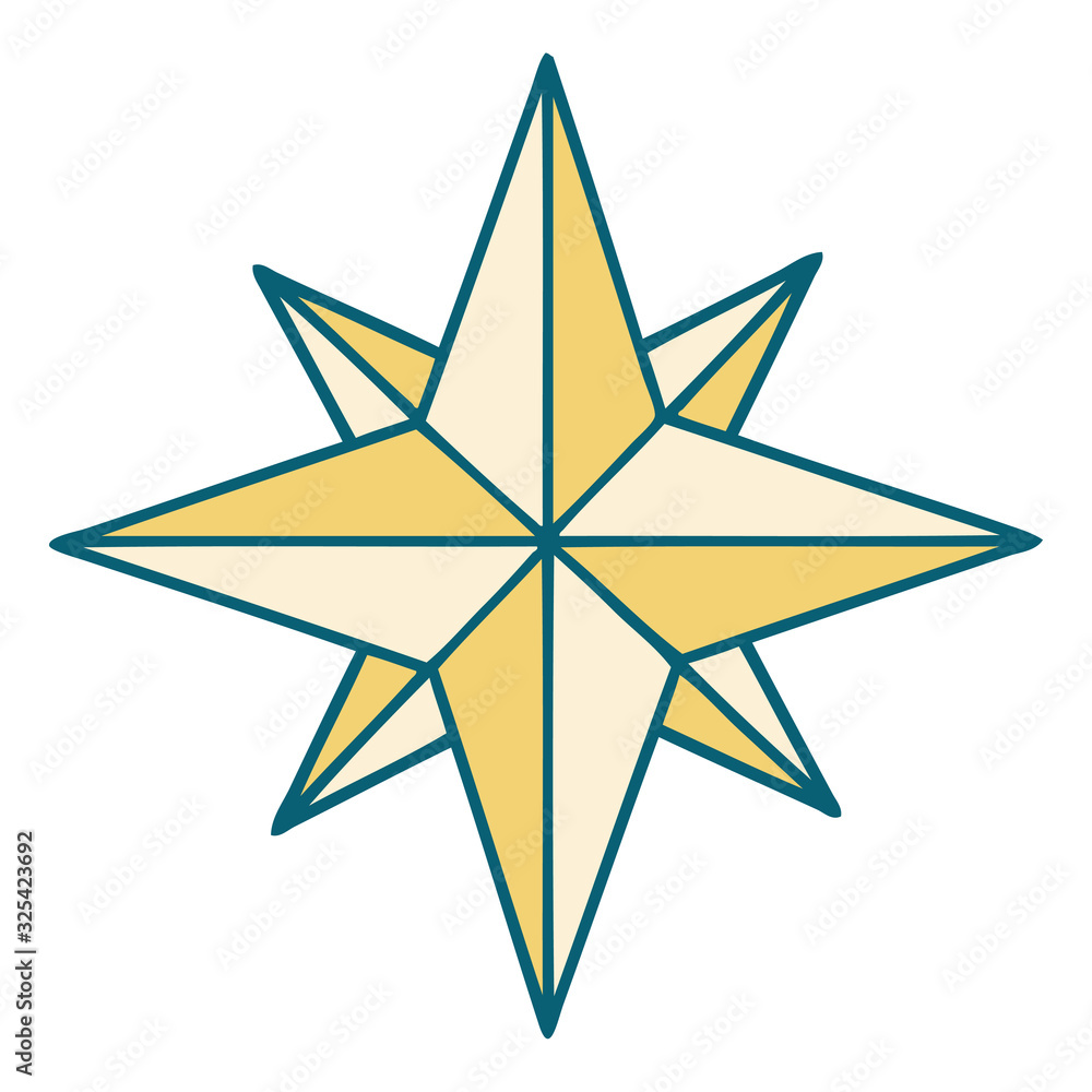 tattoo style icon of a star