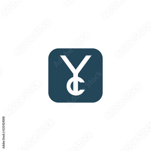 Initial letter yc or cy logo design template photo