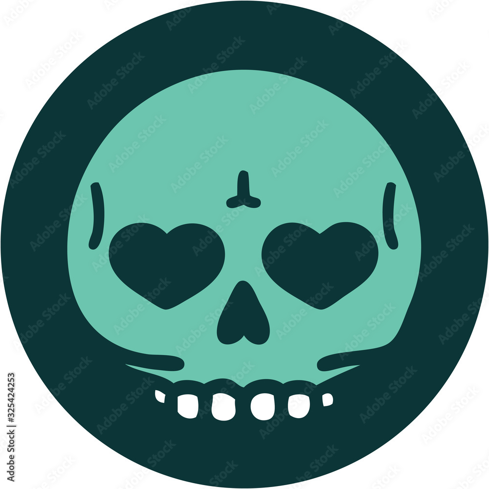 tattoo style icon of a skull