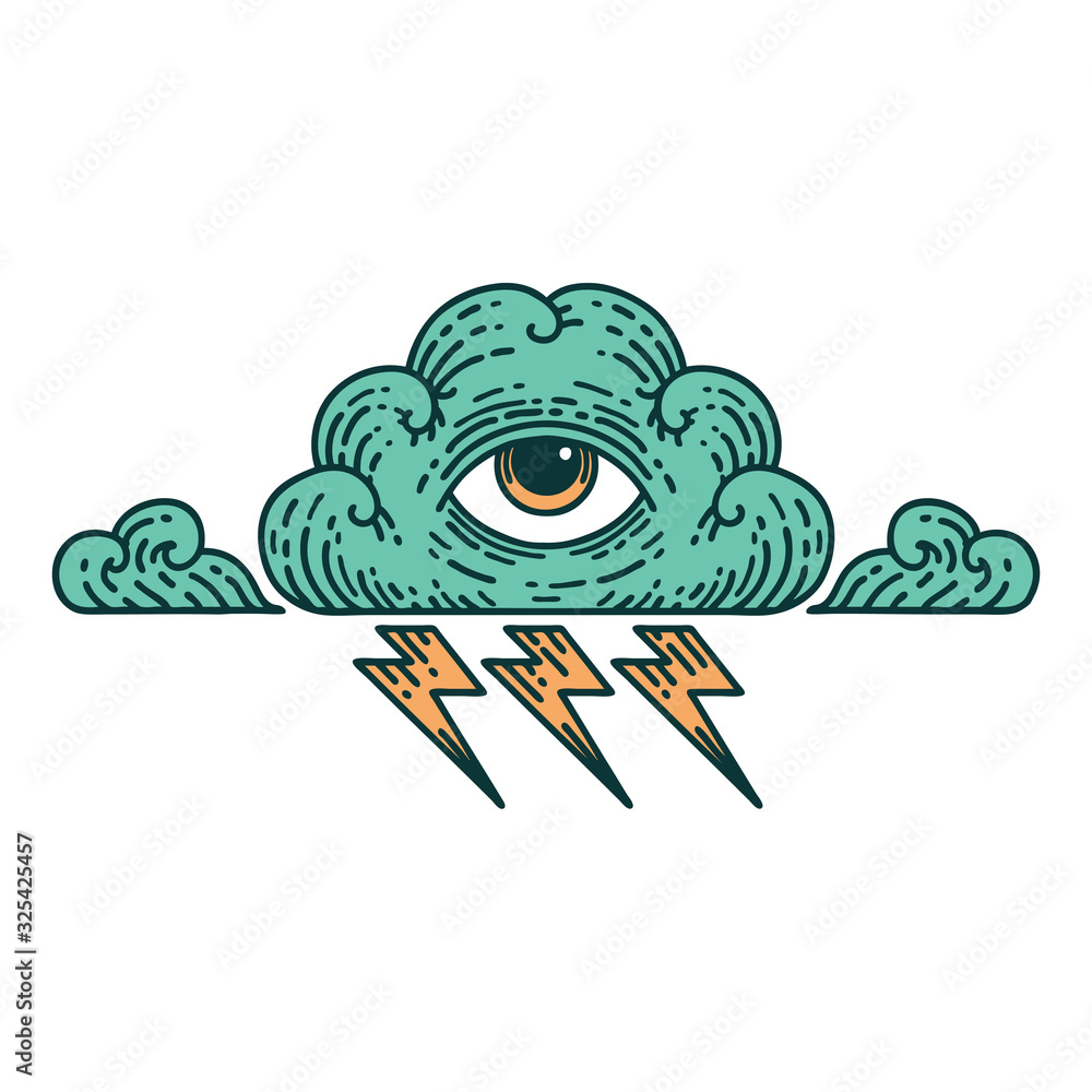 tattoo style icon of an all seeing eye cloud tattoo style icon of an all seeing eye cloud