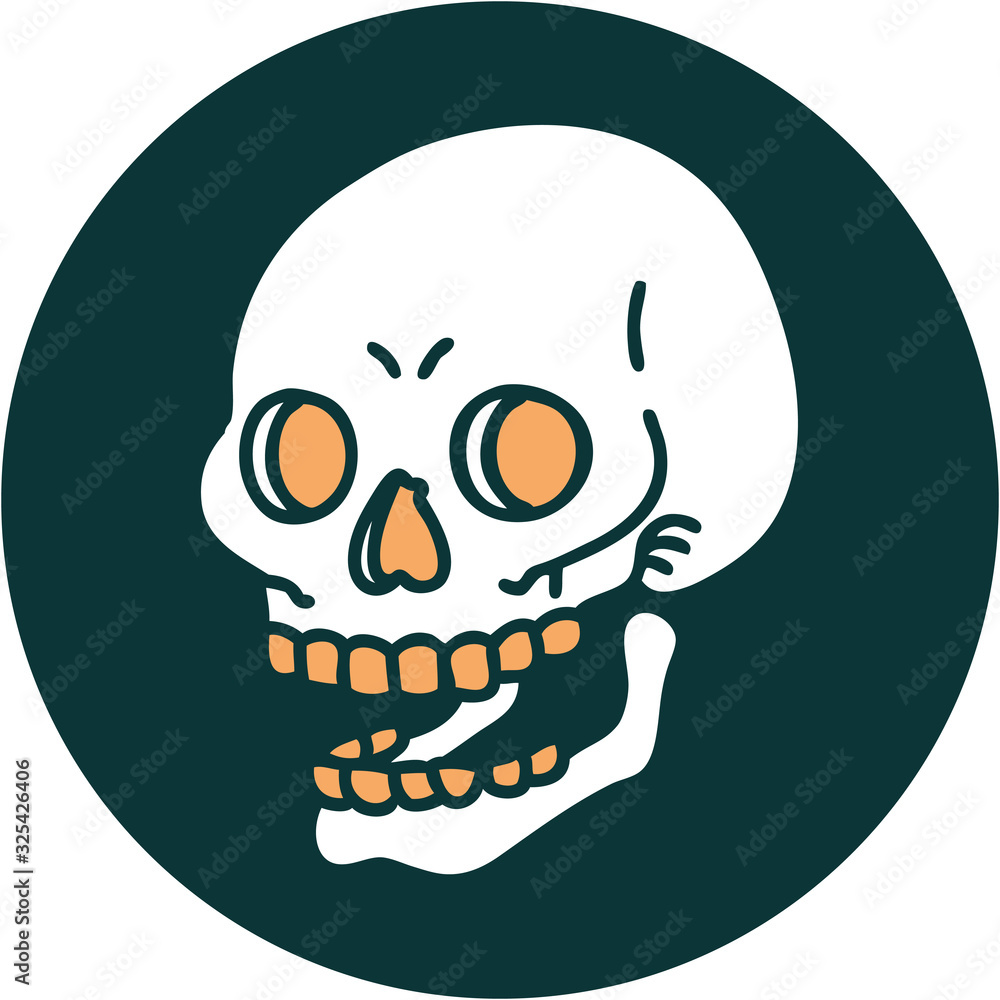 tattoo style icon of a skull tattoo style icon of a skull