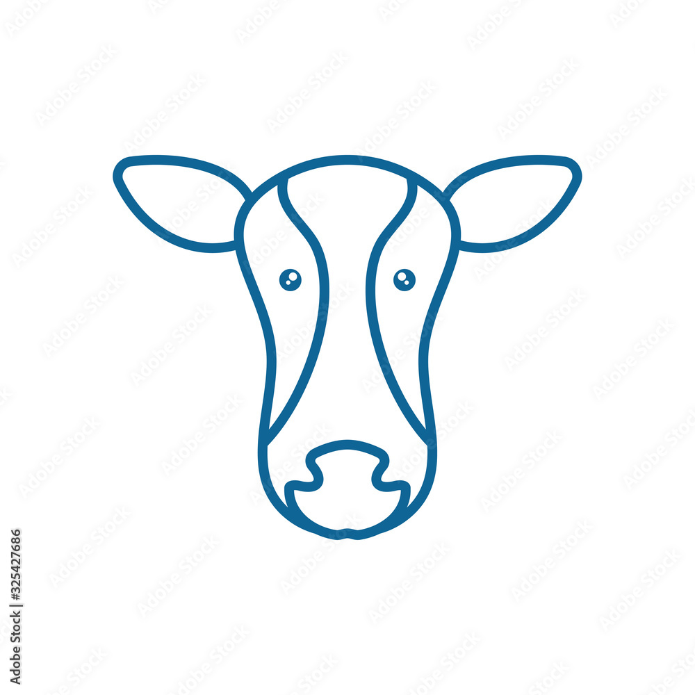 Isolated milk cow line style icon vector design Isolated milk cow line style icon vector design