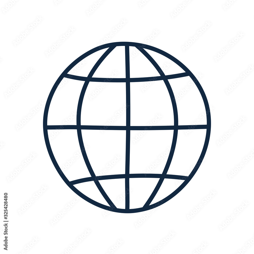 Isolated global sphere doodle line style icon vector design Isolated global sphere doodle line style icon vector design