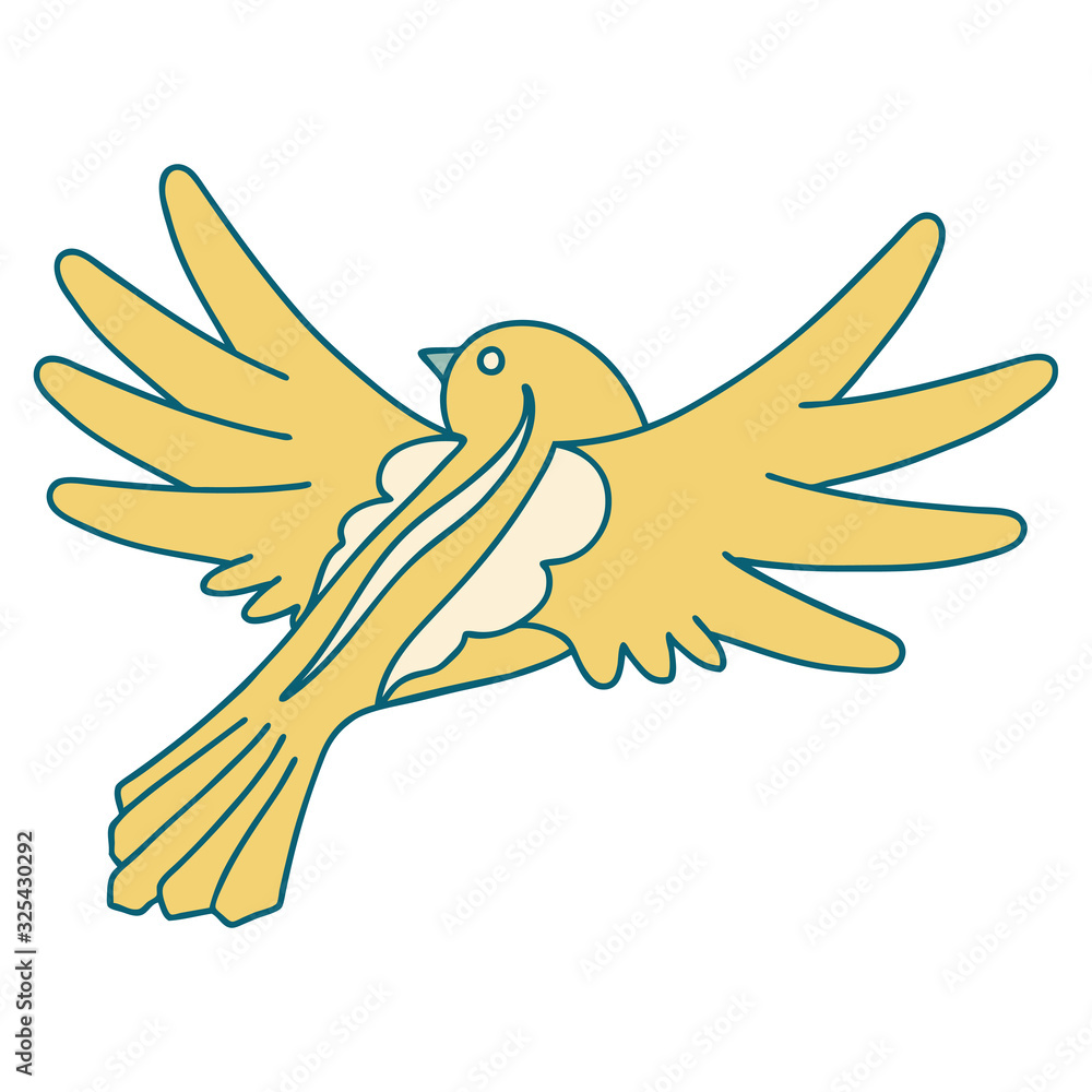 Obraz premium tattoo style icon of a flying bird