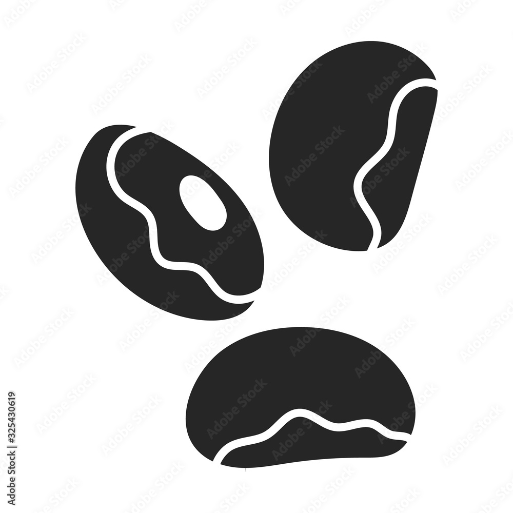 Bean vector icon.Black vector icon isolated on white background bean. Bean vector icon.Black vector icon isolated on white background bean.