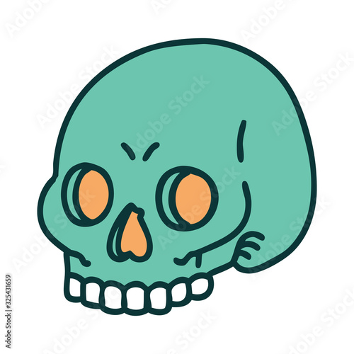 tattoo style icon of a skull