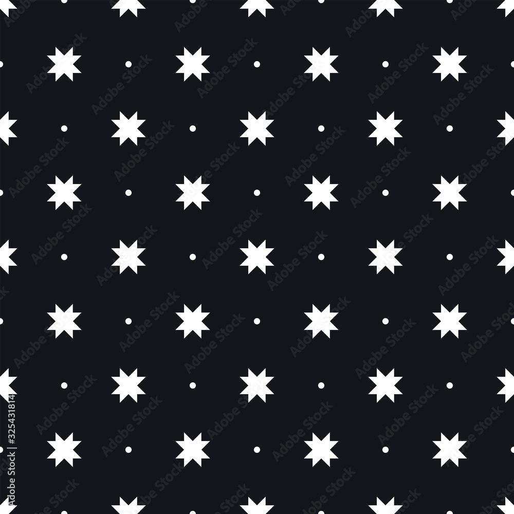Repeatable pattern with star figures and dots Repeatable pattern with star figures and dots