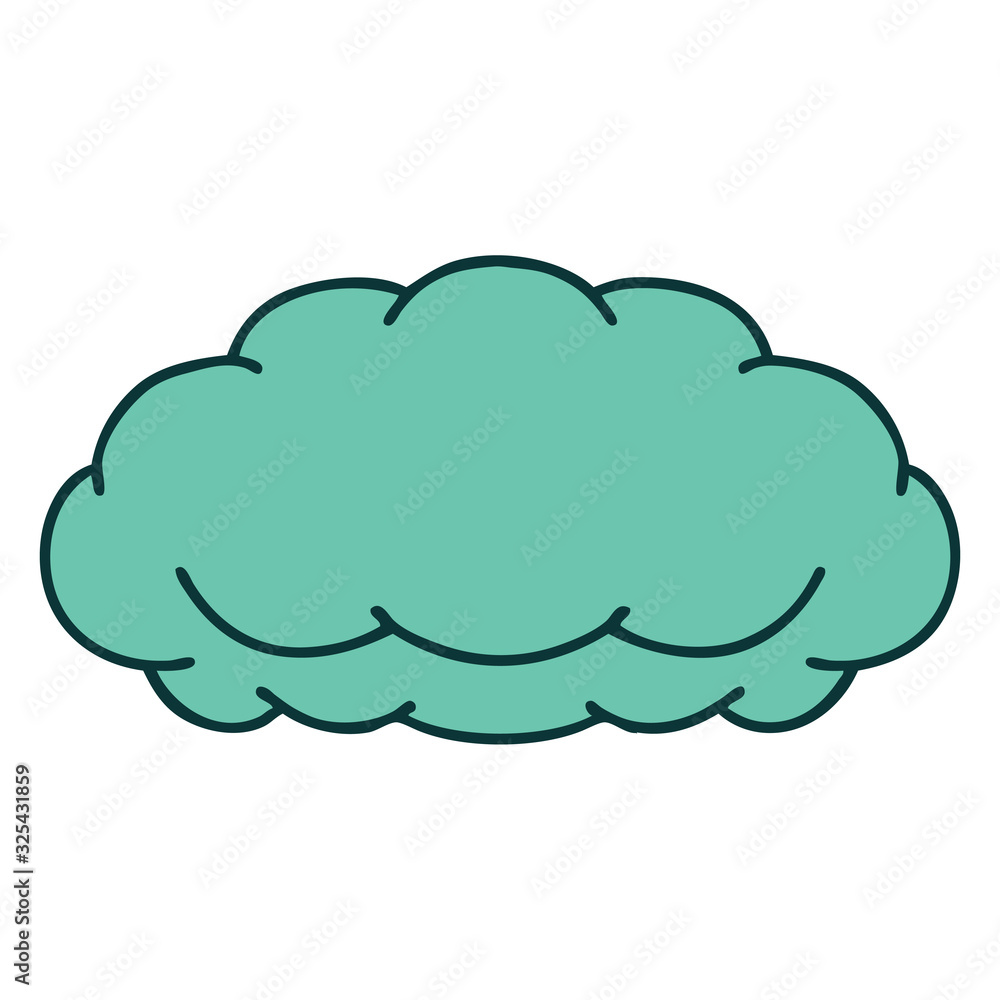 tattoo style icon of a cloud a grey cloud