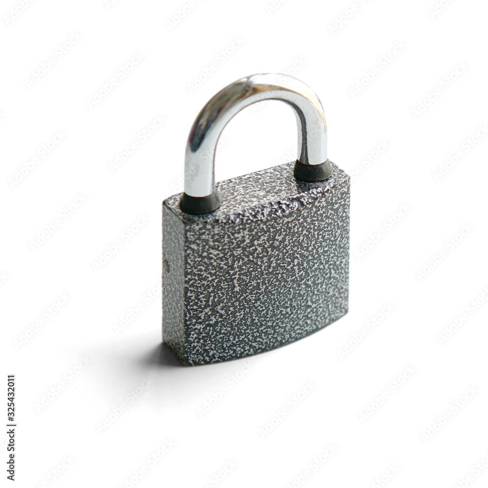 Fototapeta premium padlock made of metal gray, isolate