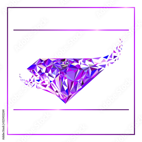 Violet, purple gems diamond shape logo