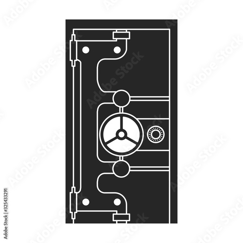 Bank safe vector icon.Black vector icon isolated on white background bank safe.