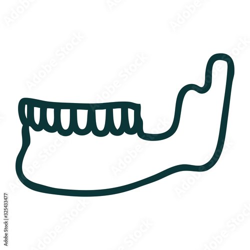 tattoo style icon of a skeleton jaw