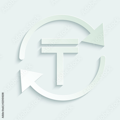 paper Vector icon Tenge . Exchange of Tenge currency. Tenge icon. 	Tenge sign. vector