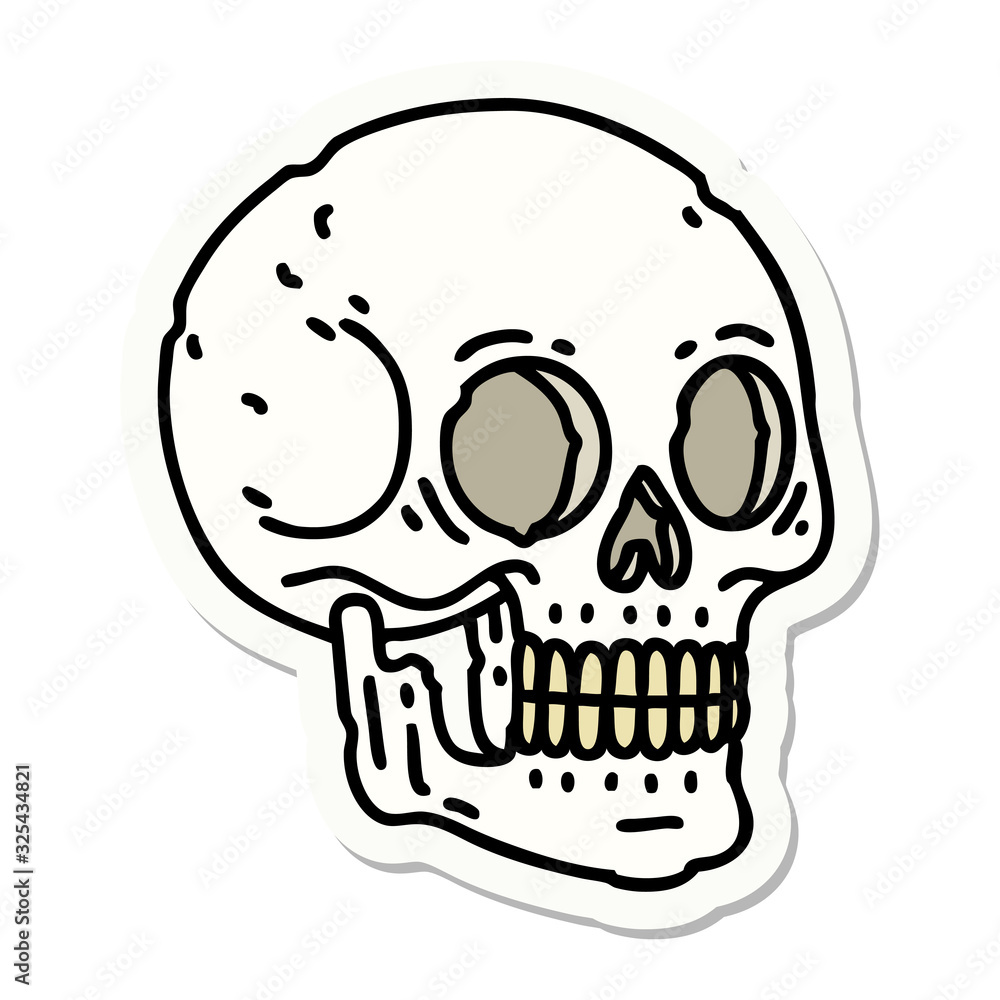 Fototapeta premium tattoo style sticker of a skull