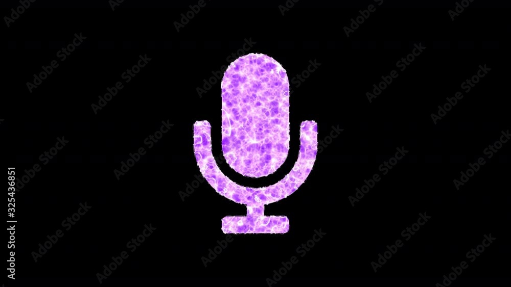 Symbol microphone shimmers in three colors: Purple, Green, Pink. In - Out loop. Alpha channel Premultiplied - Matted with color black Symbol microphone shimmers in three colors: Purple, Green, Pink. In - Out loop. Alpha channel Premultiplied - Matted with color black