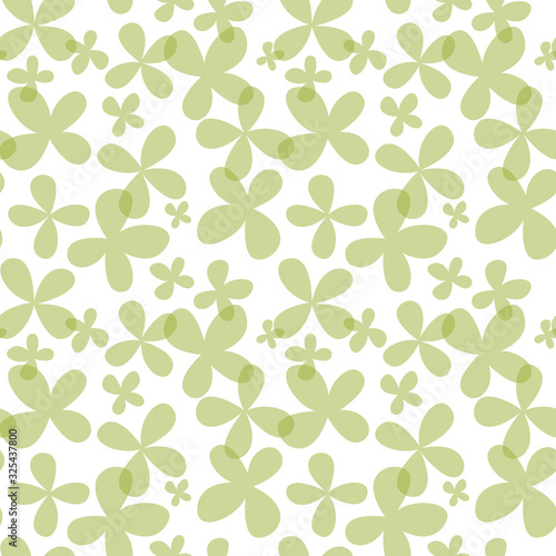 Wallpaper Mural Vector seamless pattern with green four leaf clovers. Happy St. Patrick's Day. Perfect for card, invitation, poster, print, wrapping paper, packaging design Torontodigital.ca