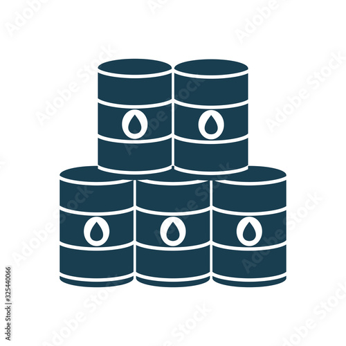 Fotografie, Obraz Isolated oil barrels silhouette style icon vector design