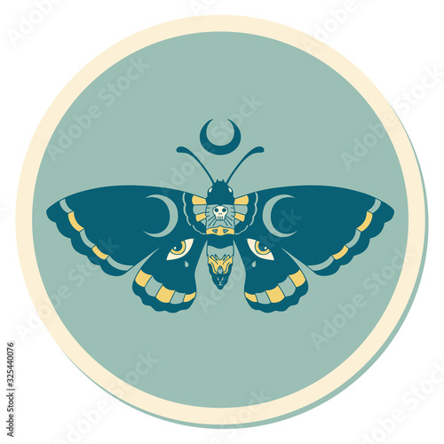 tattoo style sticker of a moth