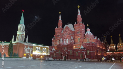 The State Historical Museum of Russia timelapse . Located between Red Square and Manege Square in Moscow