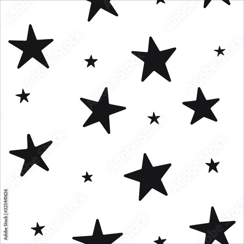 Hand drawn vector seamless star pattern  star quote  saying  retro  wedding  vintage  greeting card  web template.