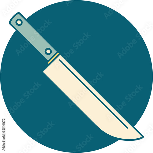 tattoo style icon of knife