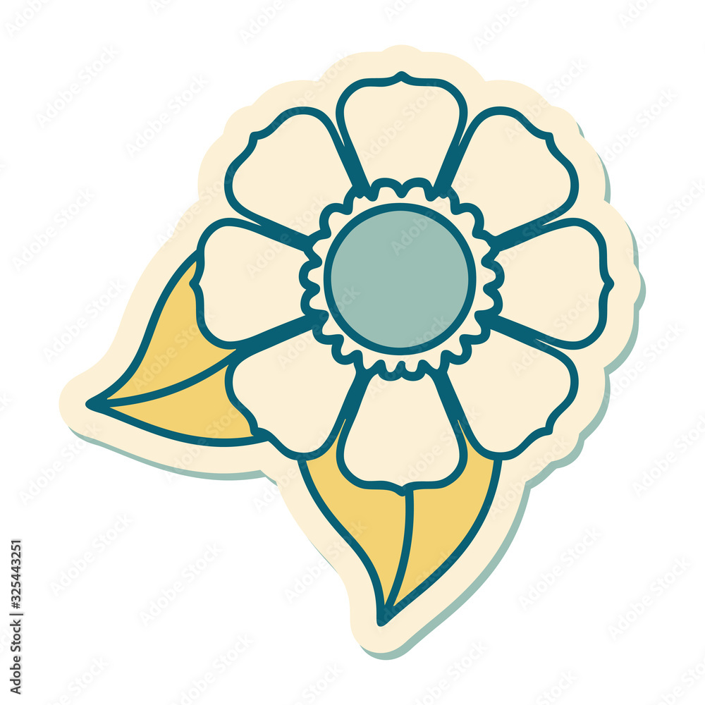 tattoo style sticker of a flower