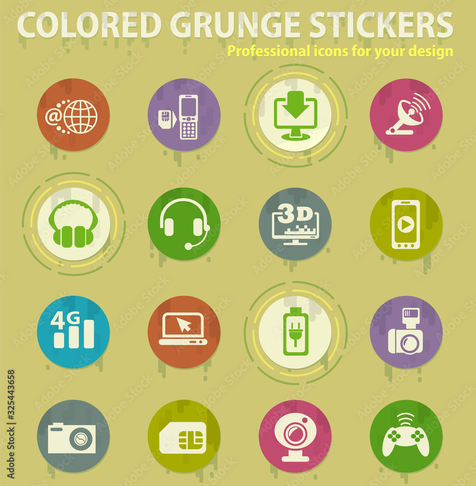 Home Appliances colored grunge icons Home Appliances colored grunge icons
