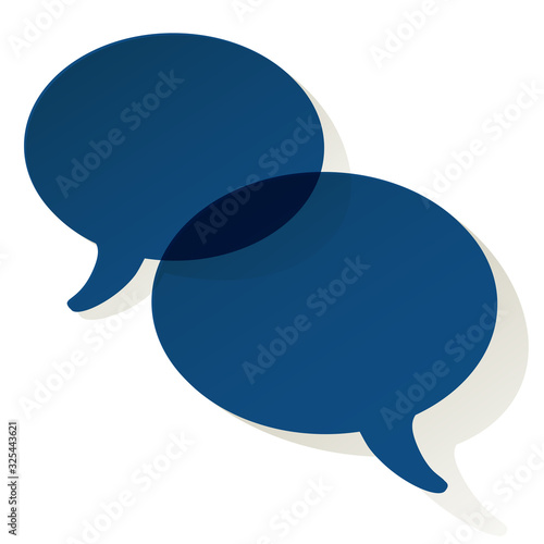 Chat speech bubbles vector color of the year 2020 Classic Blue