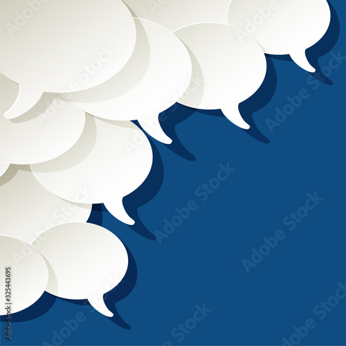 Chat speech bubbles vector color of the year 2020 Classic Blue