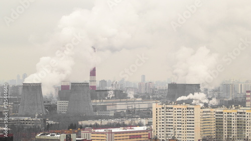 view of the development of Moscow winter day timelapse