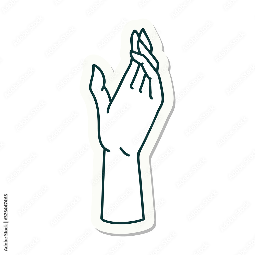 tattoo style sticker of a hand tattoo style sticker of a hand