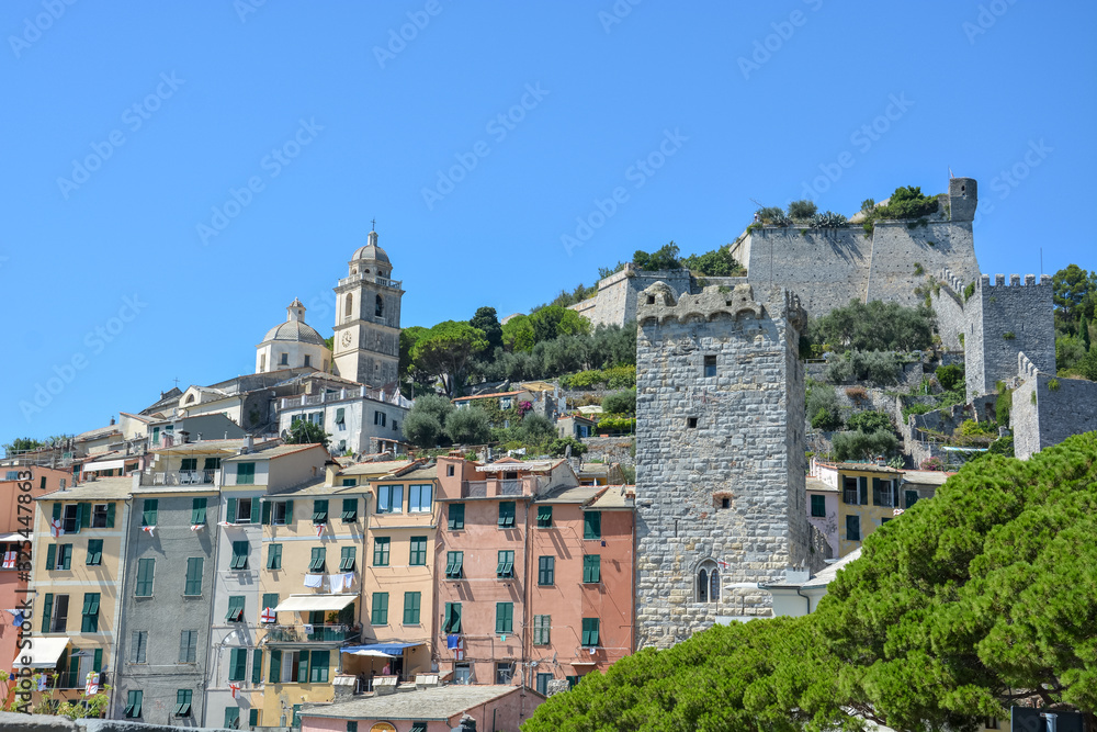 The village Porto Venere near the Cinque Terre on a sunny day