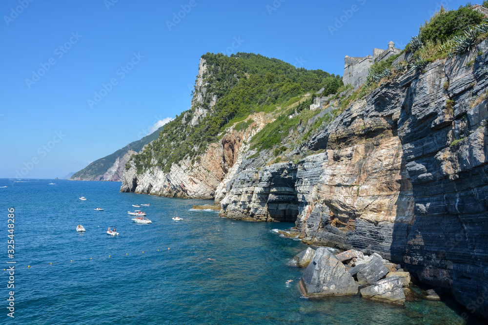 Cliffs and the sea near Porto Venere