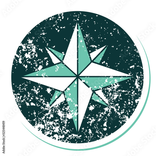 distressed sticker tattoo style icon of a star