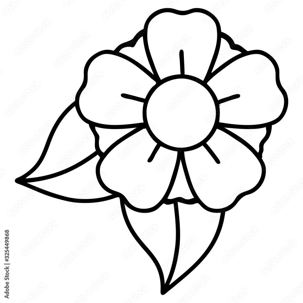 black line tattoo of a flower black line tattoo of a flower