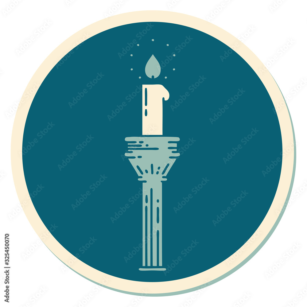 tattoo style sticker of a candelabra tattoo style sticker of a candelabra