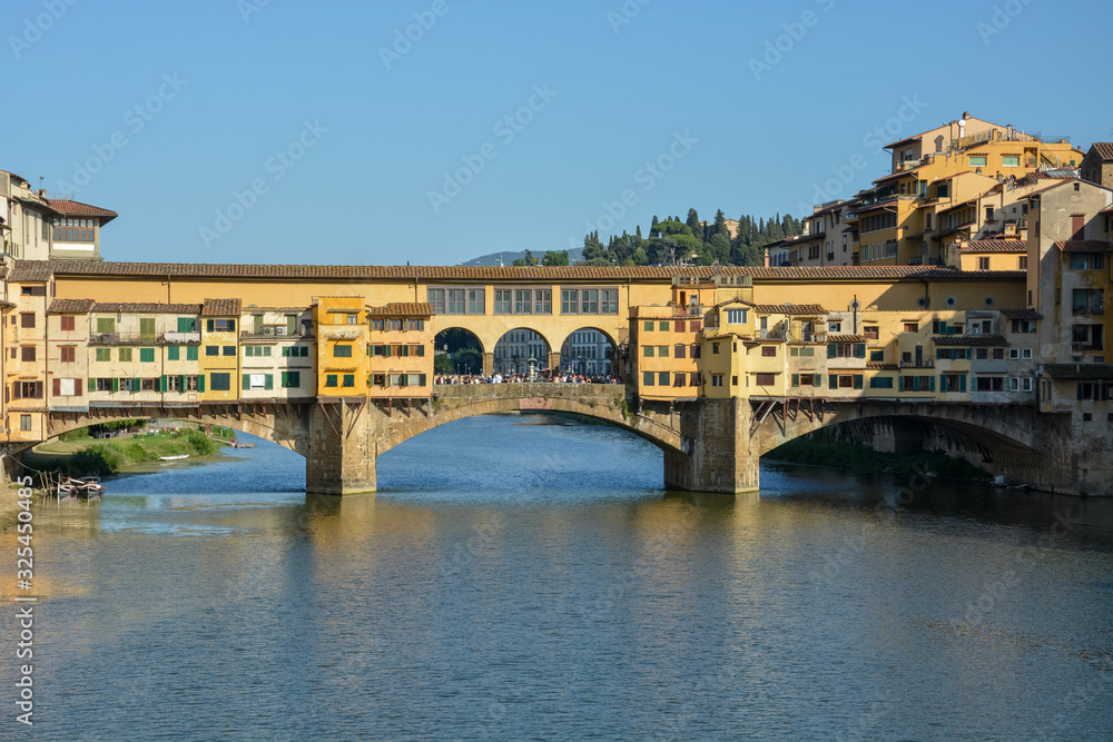 The famous bridge Ponte Vecchio in Florence over the river Arno