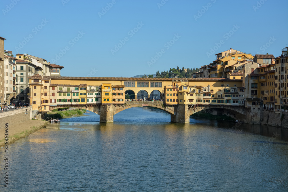 The famous bridge Ponte Vecchio in Florence over the river Arno