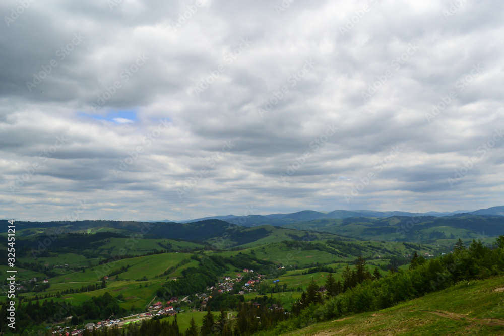 view of the Carpathian mountains on a sunny summer day, Carpathians, Ukraine