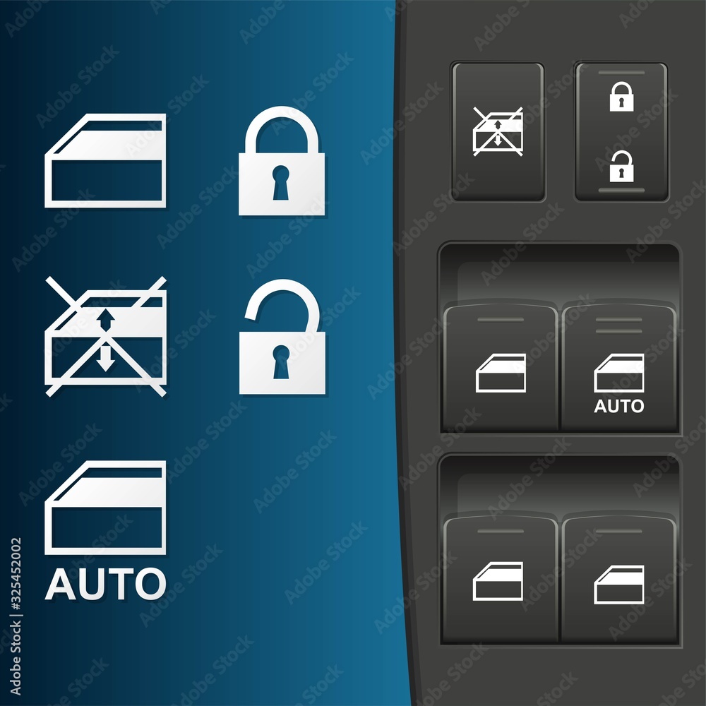 Obraz premium Car Power Window Electric Control Switch Panel Lock Door