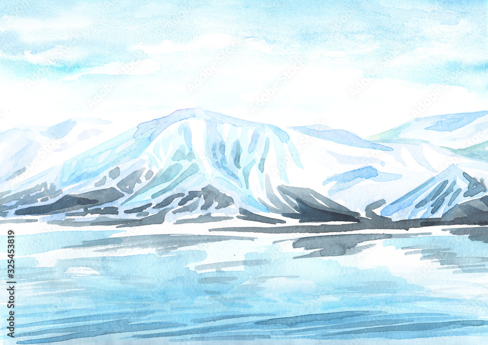 Arctic landscape and glacier